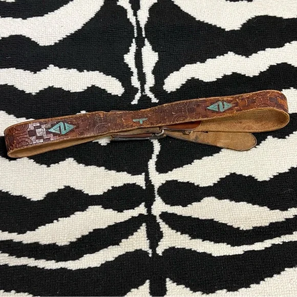 Chambers Phoenix Arizona Vintage Hand Painted Tooled Western Leather Belt Chambers Phoenix Arizona Vintage Hand Painted Tooled Western  main image 3